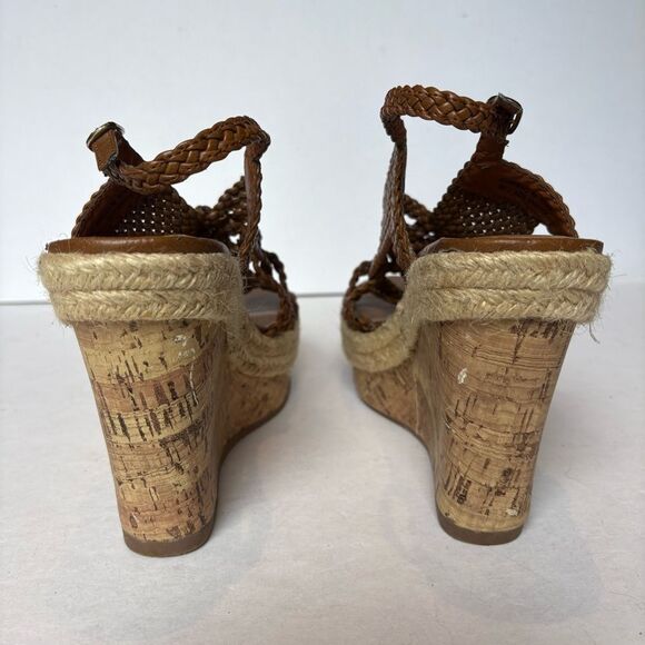 Madden Girl Brown High Wedge Sandals Kahara Braided Straps Size 7.5M - Picture 5 of 10